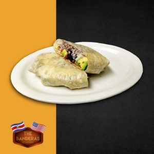 Wrap Carne / beef wrap with lettuce, tomatoes and onions