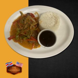 Bistec Tico / Steak sautéed with onions and peppers